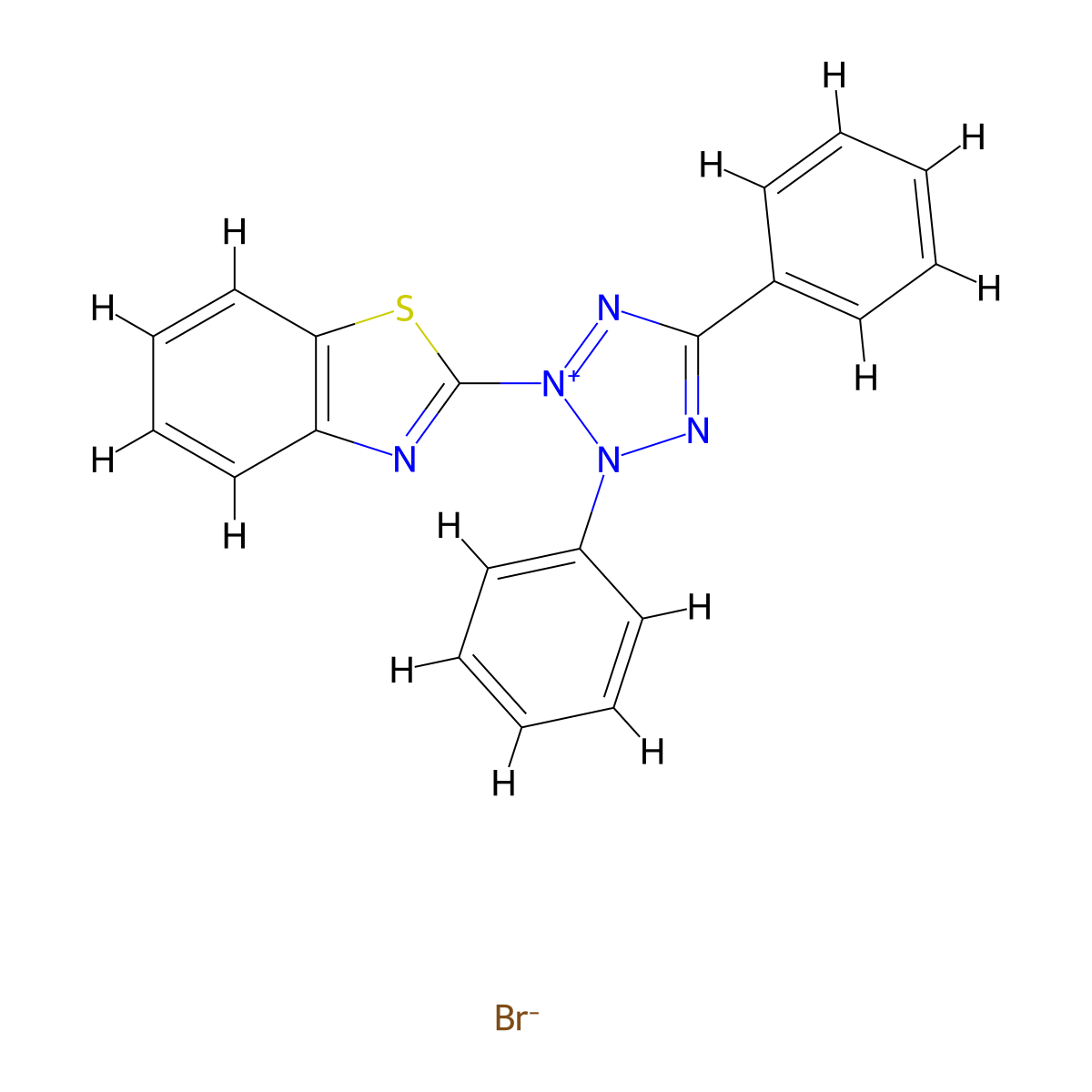 2-(2-Benzothiazolyl)-3,5-diphenyltetrazolium Bromide molecular structure, CAS 55699-64-4