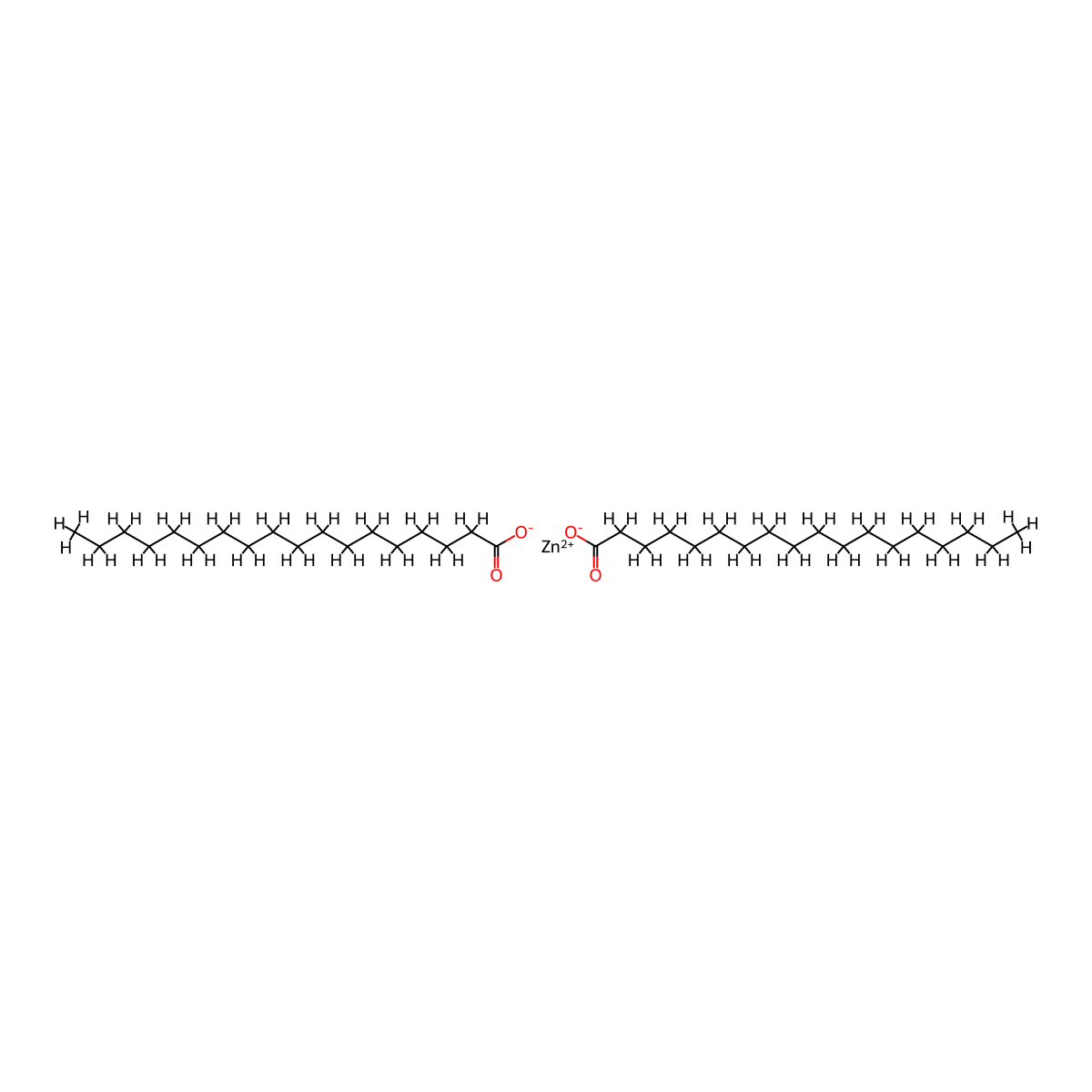 Zinc(II) stearate , Zinc stearate molecular structure, CAS 557-05-1