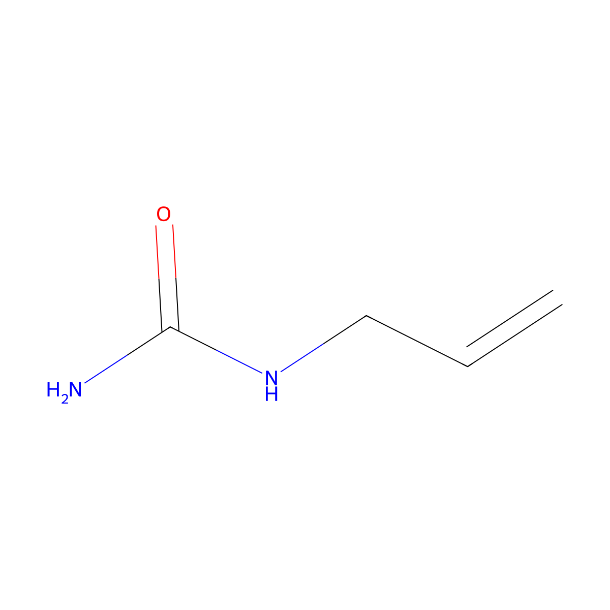 Allylurea molecular structure, CAS 557-11-9