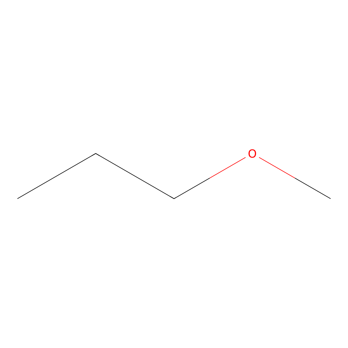 Methyl propyl ether molecular structure, CAS 557-17-5