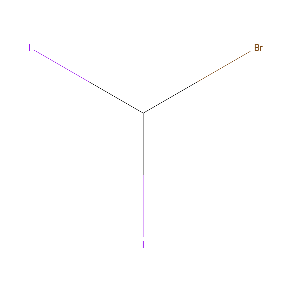 Bromodiiodomethane molecular structure, CAS 557-95-9