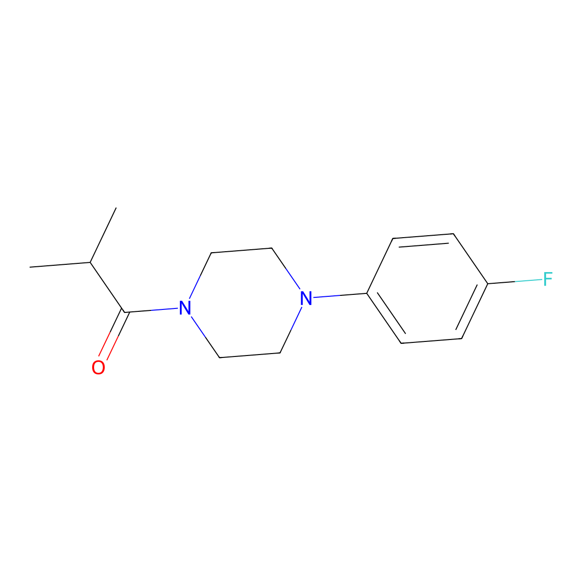 1-[4-(4-Fluorophenyl)piperazin-1-yl]-2-methylpropan-1-one molecular structure, CAS 5570-42-3