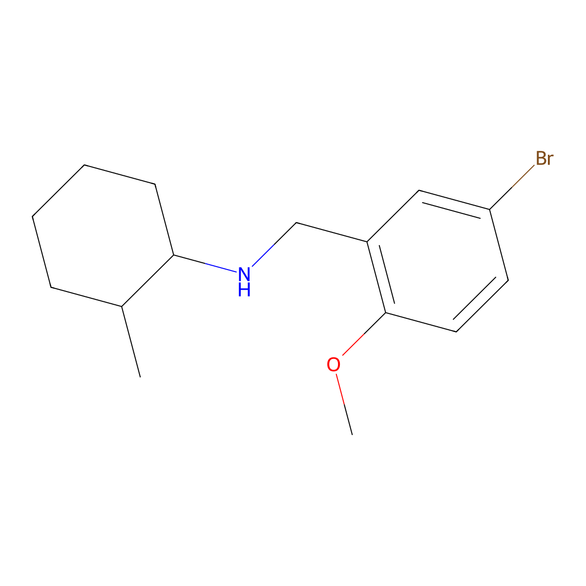 N-(5-bromo-2-methoxybenzyl)-2-methylcyclohexanamine molecular structure, CAS 5570-87-6