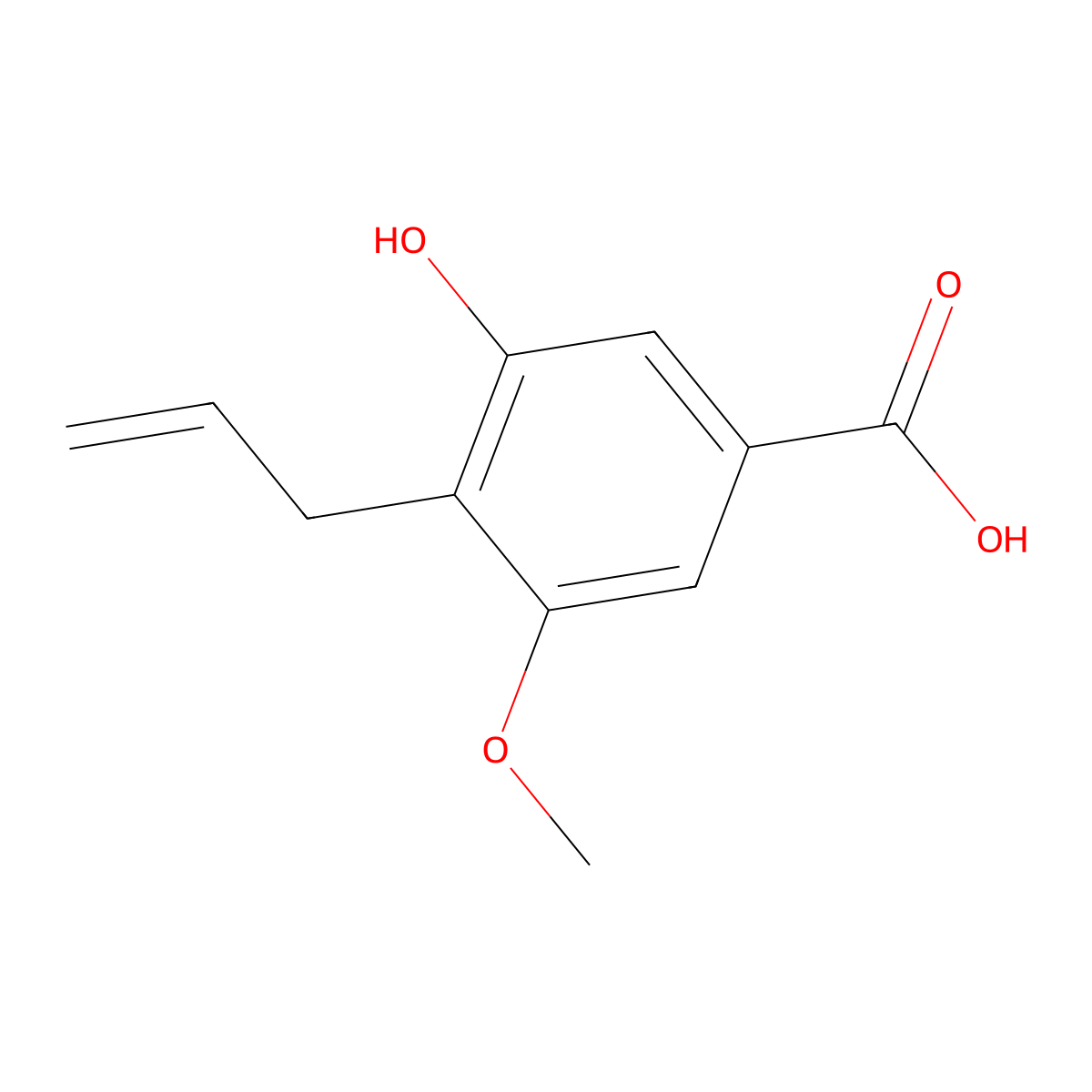 4-Allyl-3-hydroxy-5-methoxybenzoic acid molecular structure, CAS 55703-71-4