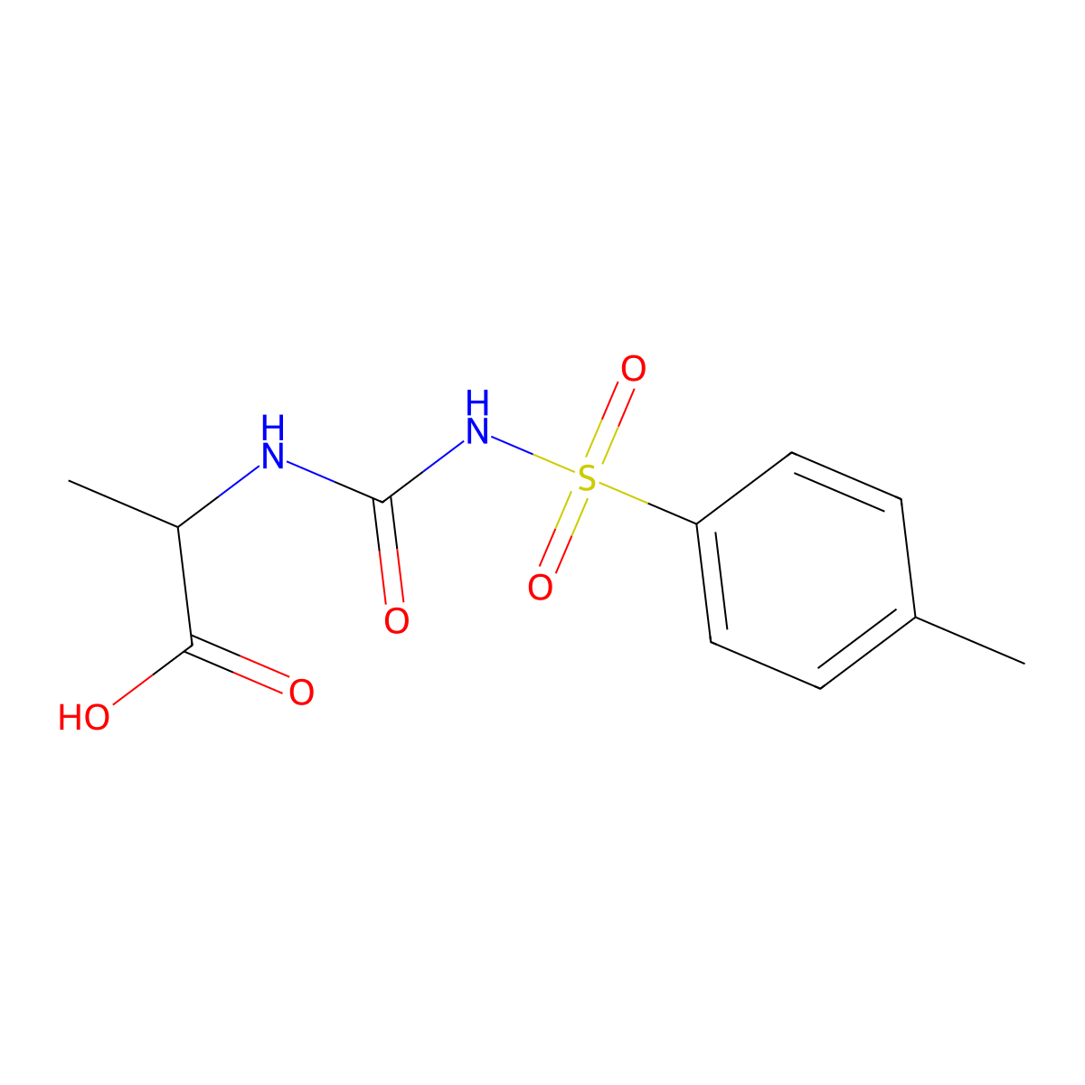 2-[(4-Methylphenyl)sulfonylcarbamoylamino]propanoic acid molecular structure, CAS 55704-01-3