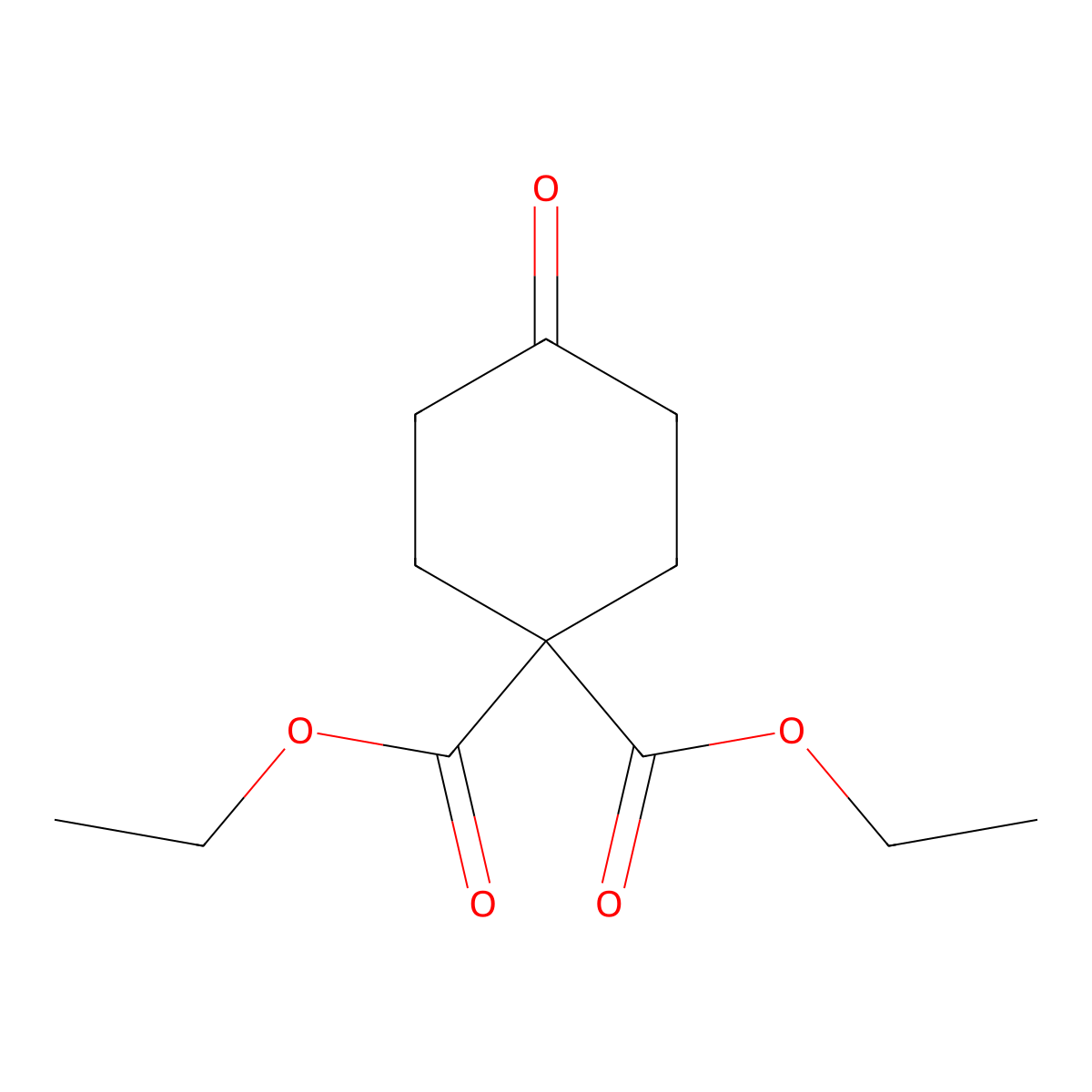 1,1-Diethyl 4-oxocyclohexane-1,1-dicarboxylate molecular structure, CAS 55704-60-4