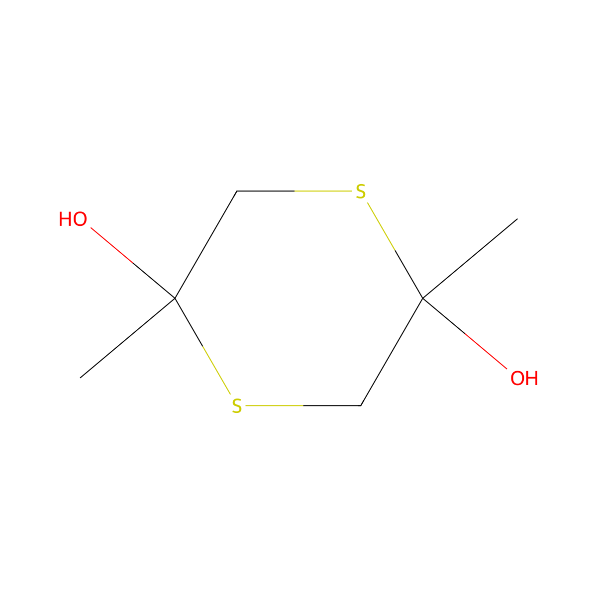 2,5-Dimethyl-2,5-dihydroxy-1,4-dithiane molecular structure, CAS 55704-78-4