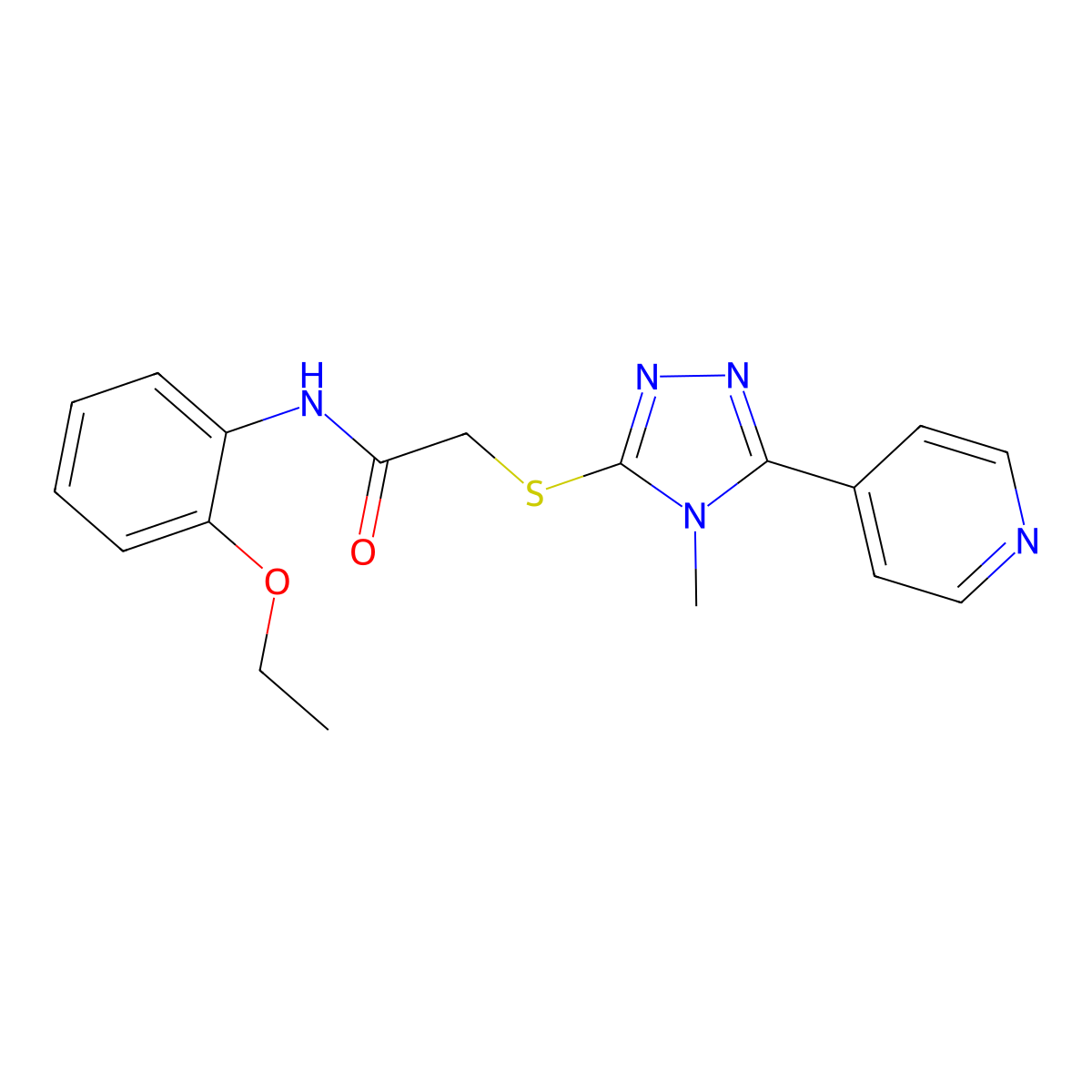 N-(2-ethoxyphenyl)-2-{[4-methyl-5-(pyridin-4-yl)-4H-1,2,4-triazol-3-yl]sulfanyl}acetamide molecular structure, CAS 557063-65-7