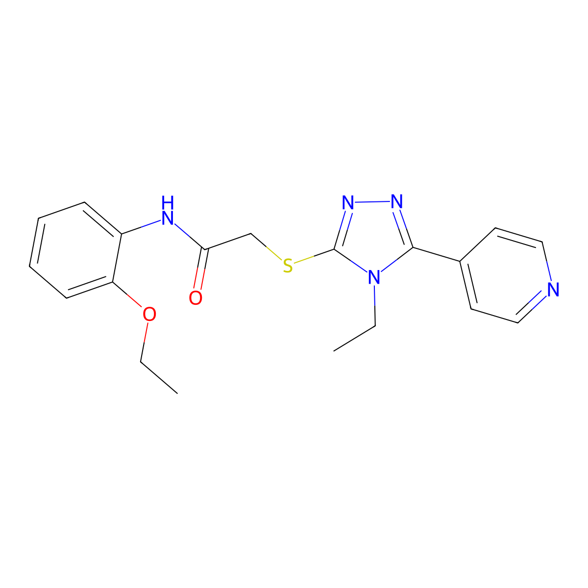 N-(2-Ethoxyphenyl)-2-((4-ET-5-(4-pyridinyl)-4H-1,2,4-triazol-3-YL)thio)acetamide molecular structure, CAS 557063-66-8