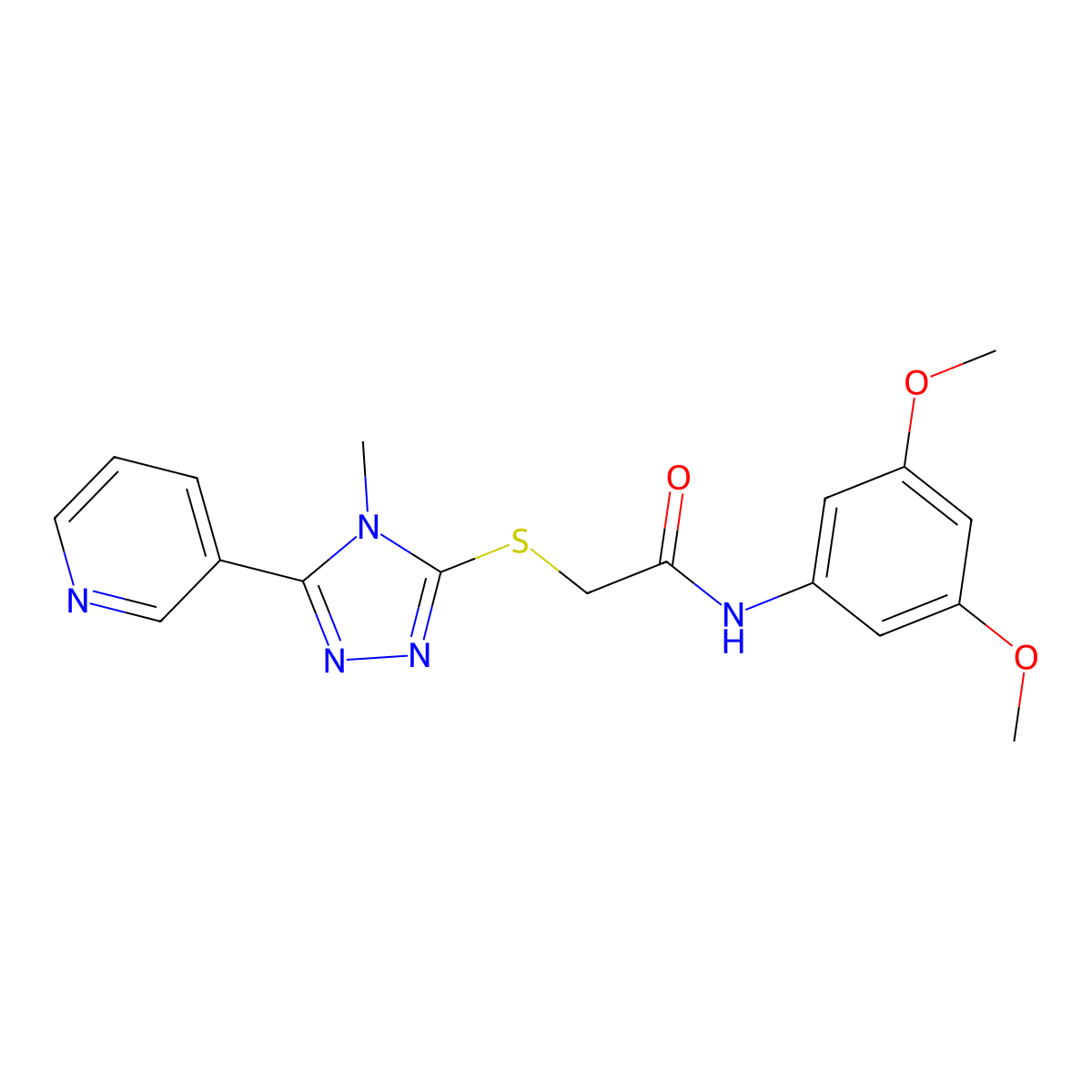 N-(3,5-dimethoxyphenyl)-2-{[4-methyl-5-(pyridin-3-yl)-4H-1,2,4-triazol-3-yl]sulfanyl}acetamide molecular structure, CAS 557065-57-3
