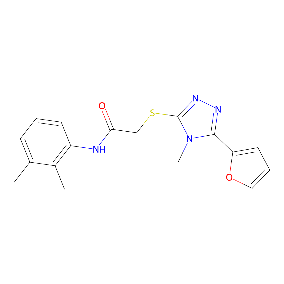 N-(2,3-dimethylphenyl)-2-{[5-(furan-2-yl)-4-methyl-4H-1,2,4-triazol-3-yl]sulfanyl}acetamide molecular structure, CAS 557069-47-3