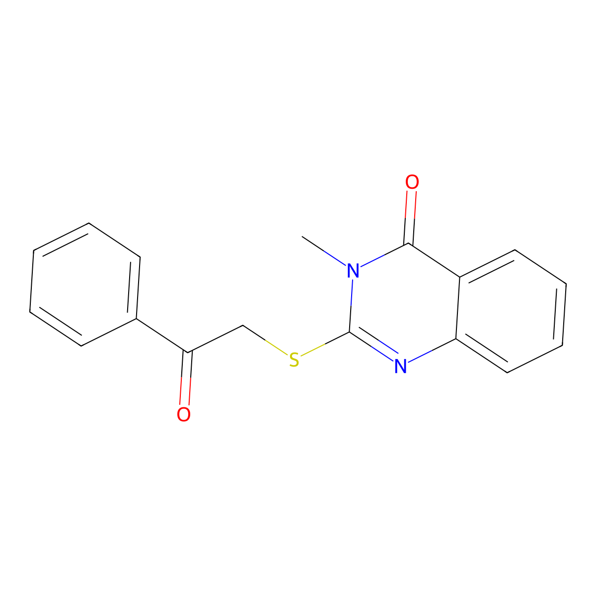3-Methyl-2-phenacylsulfanylquinazolin-4-one molecular structure, CAS 557069-91-7