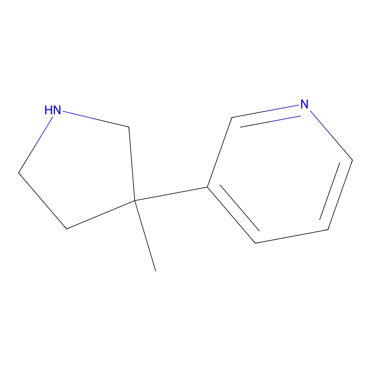 3-(3-Methylpyrrolidin-3-yl)pyridine molecular structure, CAS 557076-73-0