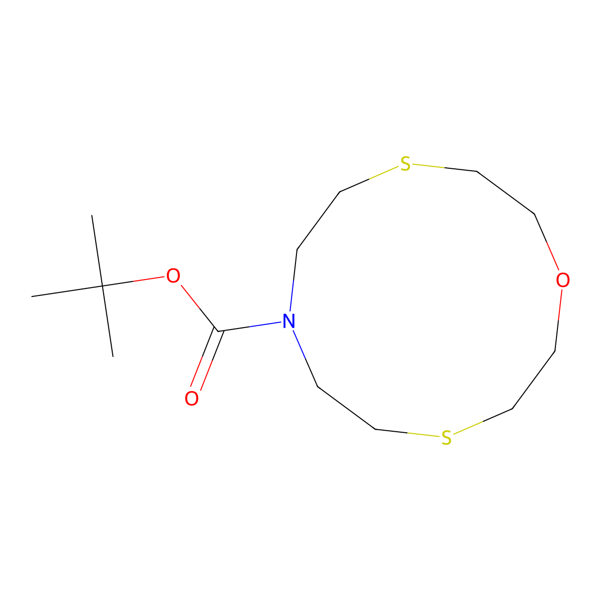 tert-Butyl 1-oxa-4,10-dithia-7-azacyclododecane-7-carboxylate molecular structure, CAS 557079-13-7
