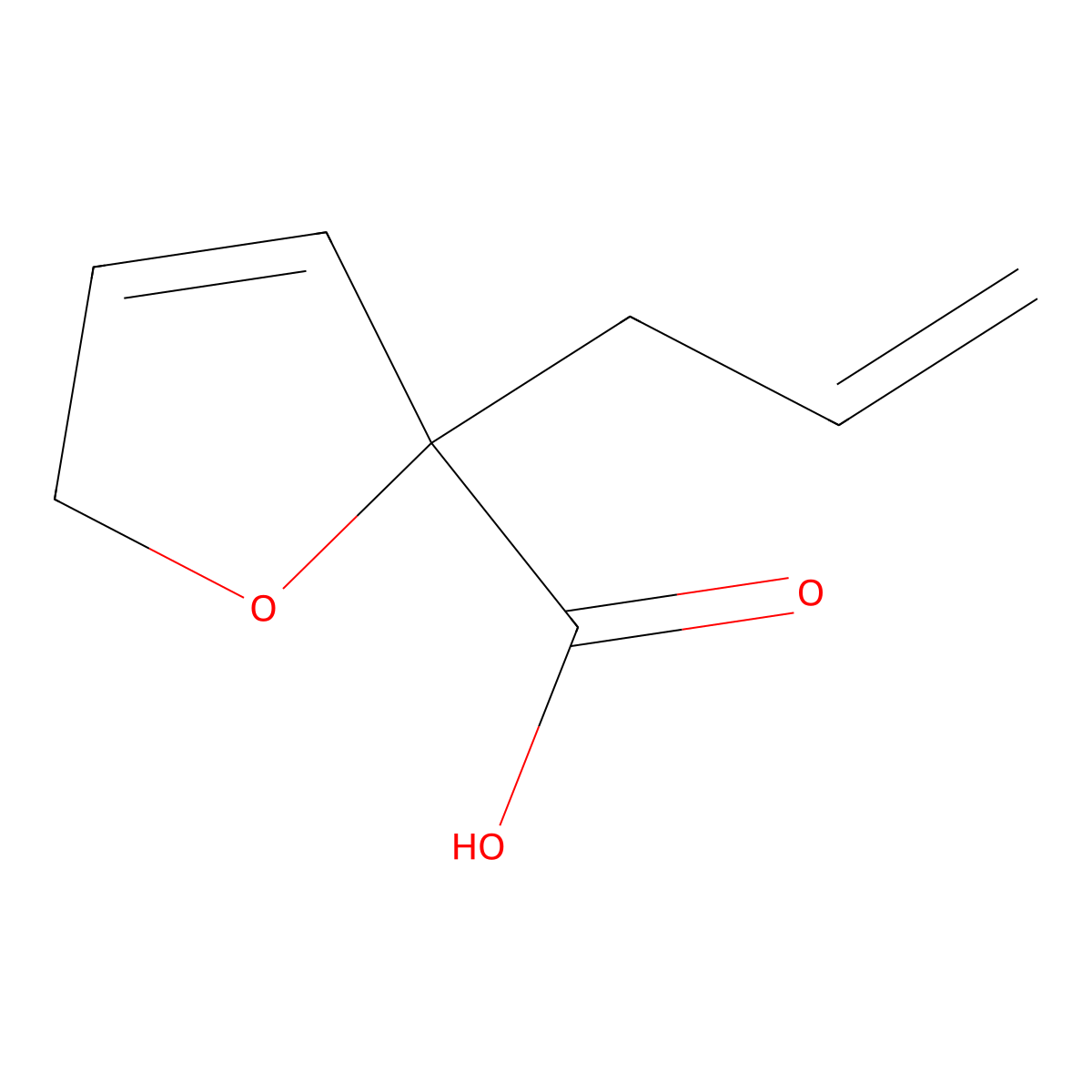5-prop-2-enyl-2H-furan-5-carboxylic acid molecular structure, CAS 55708-80-0