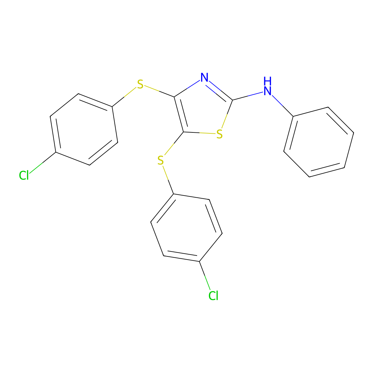 [4,5-Bis(4-chlorophenylthio)(1,3-thiazol-2-yl)]phenylamine molecular structure, CAS 557084-27-2
