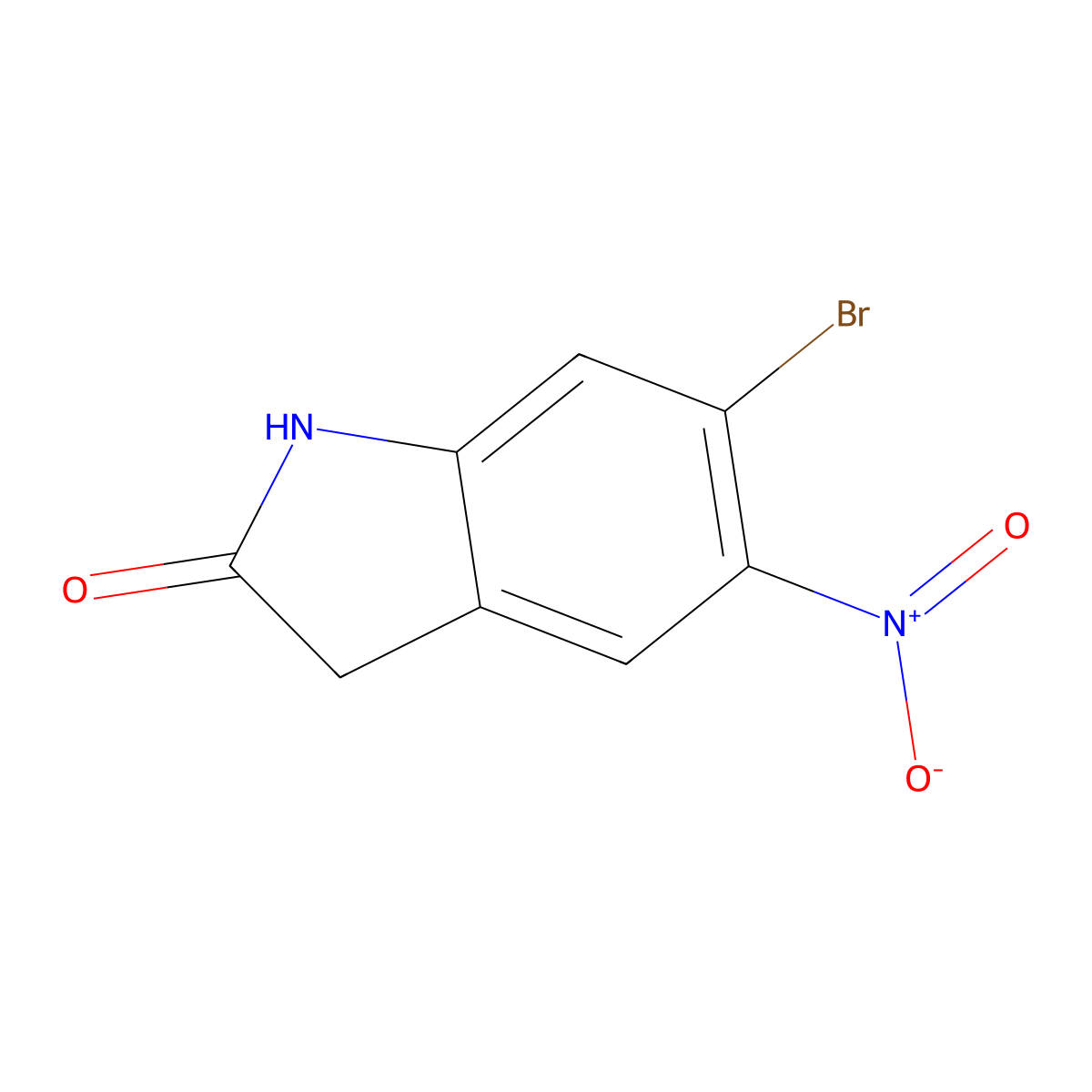 6-Bromo-5-nitroindolin-2-one molecular structure, CAS 557093-47-7