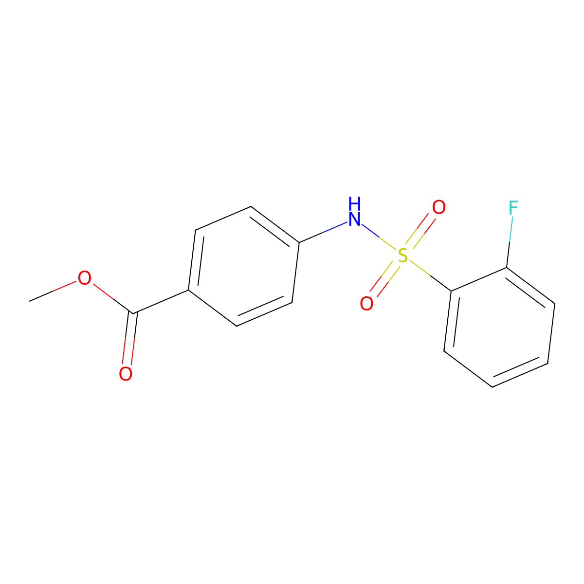 Methyl 4-[(2-fluorophenyl)sulfonylamino]benzoate molecular structure, CAS 557097-18-4