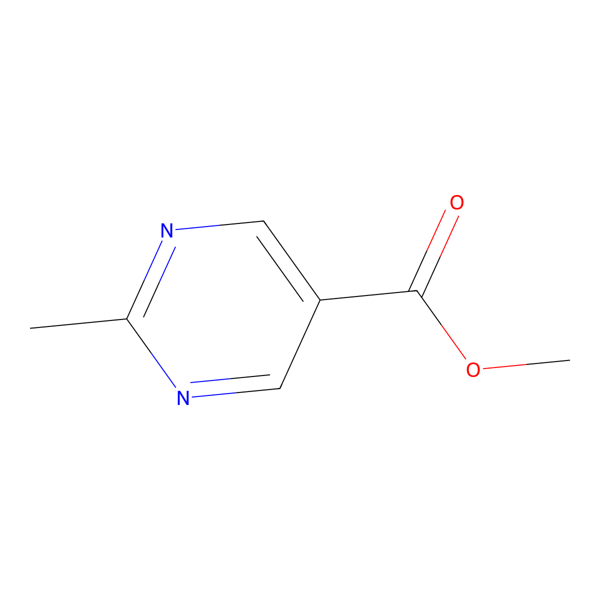 Methyl 2-methylpyrimidine-5-carboxylate molecular structure, CAS 5571-03-9