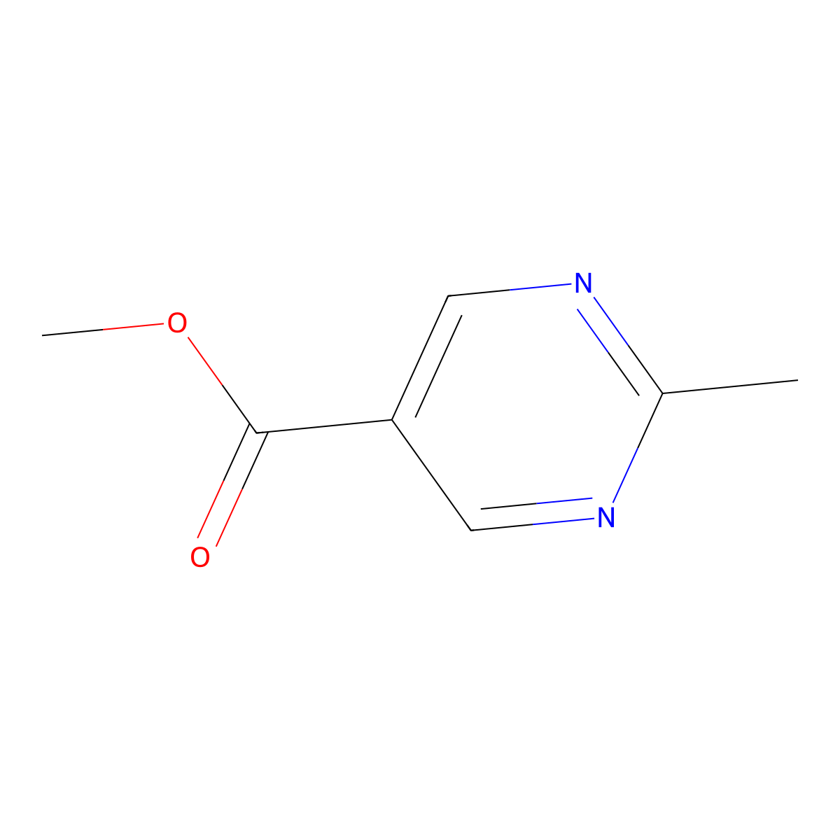Methyl 2-methylpyrimidine-5-carboxylate molecular structure, CAS 5571-03-9