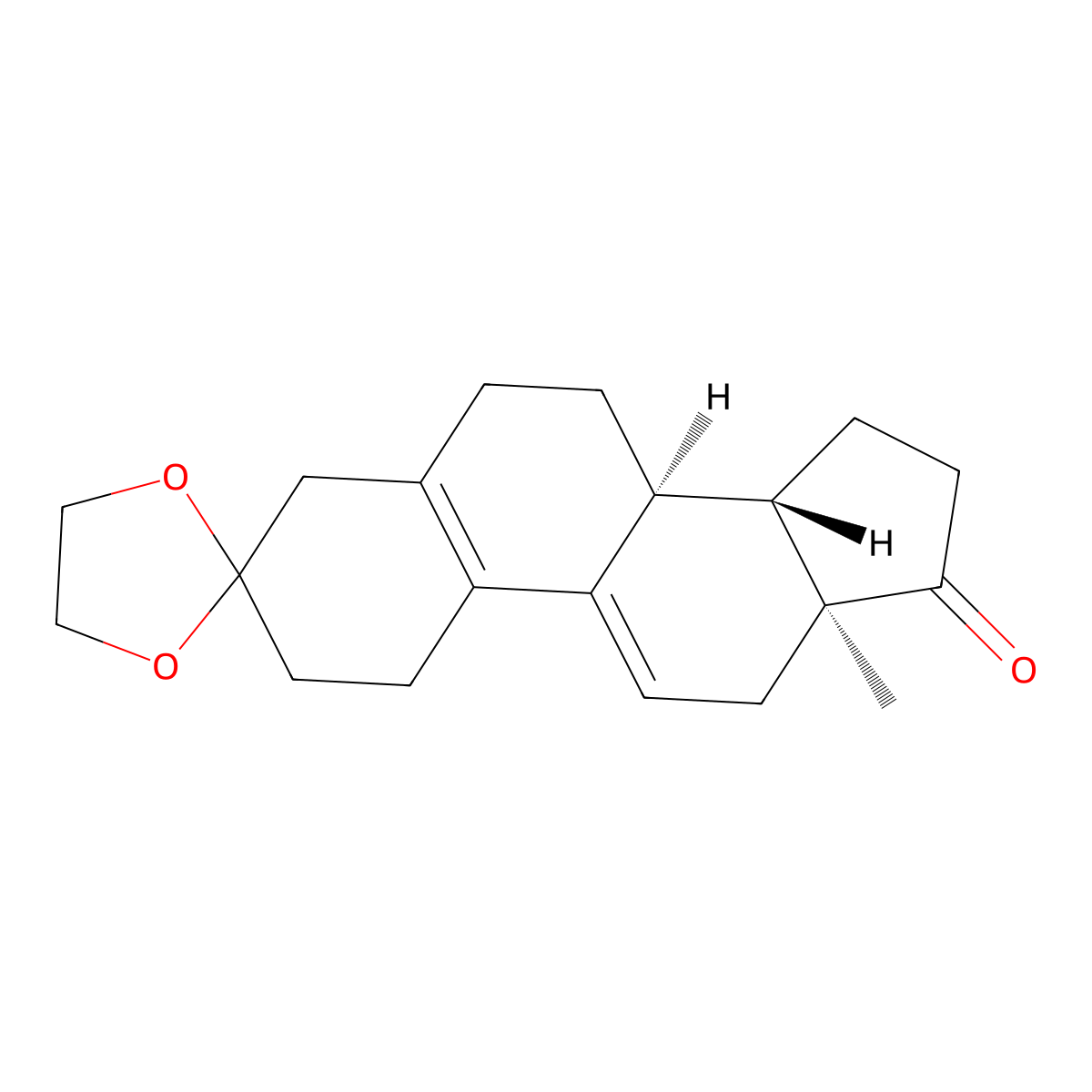 Estra-5(10),9(11)-diene-3,17-dione, cyclic 3-(1,2-ethanediyl acetal) molecular structure, CAS 5571-36-8