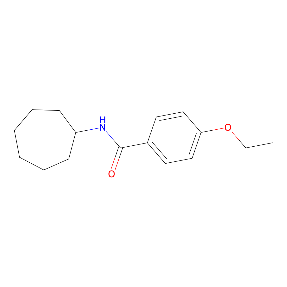 N-cycloheptyl-4-ethoxybenzamide molecular structure, CAS 5571-40-4