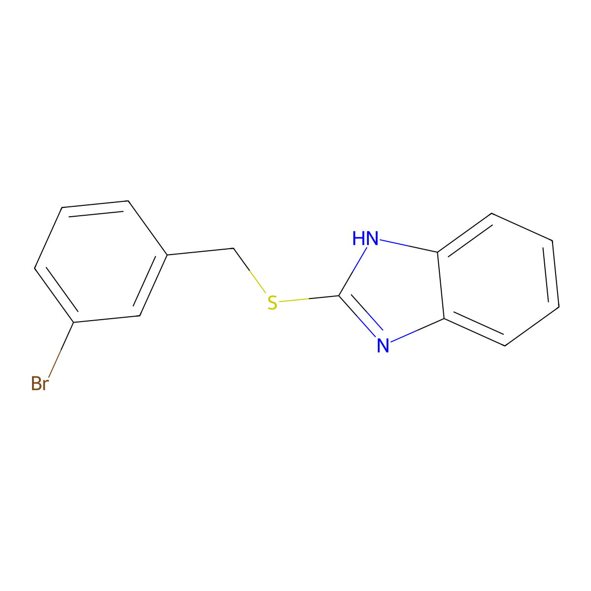 2-[(3-bromophenyl)methylsulfanyl]-1H-benzimidazole molecular structure, CAS 5571-61-9