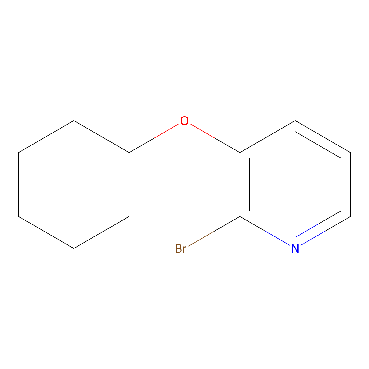 2-Bromo-3-cyclohexyloxy pyridine molecular structure, CAS 557112-15-9