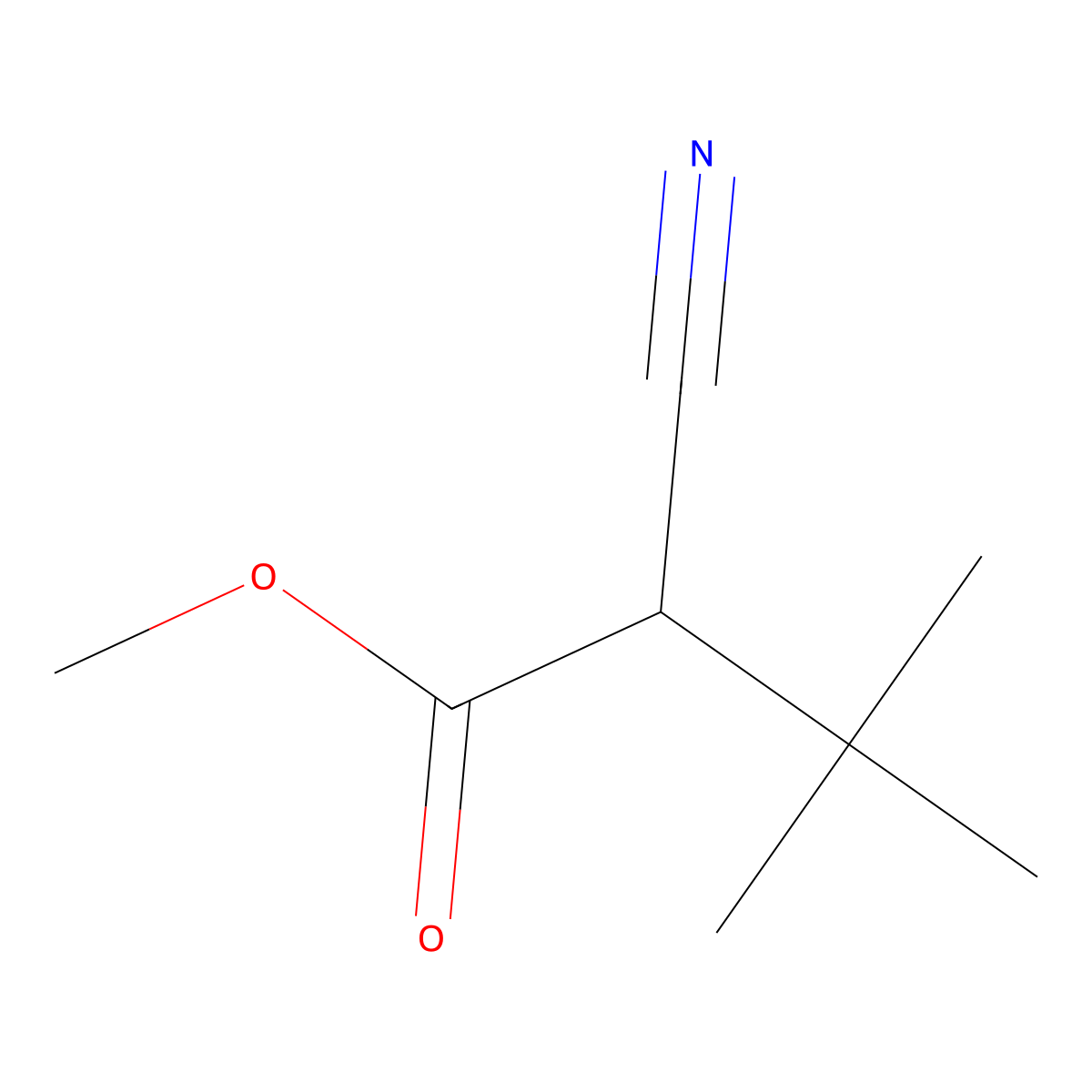 Methyl 2-cyano-3,3-dimethylbutanoate molecular structure, CAS 55712-10-2
