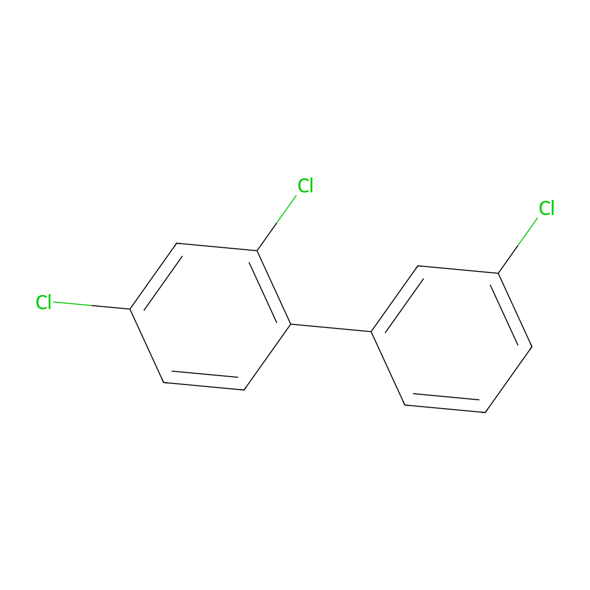 2,3',4-Trichlorobiphenyl molecular structure, CAS 55712-37-3
