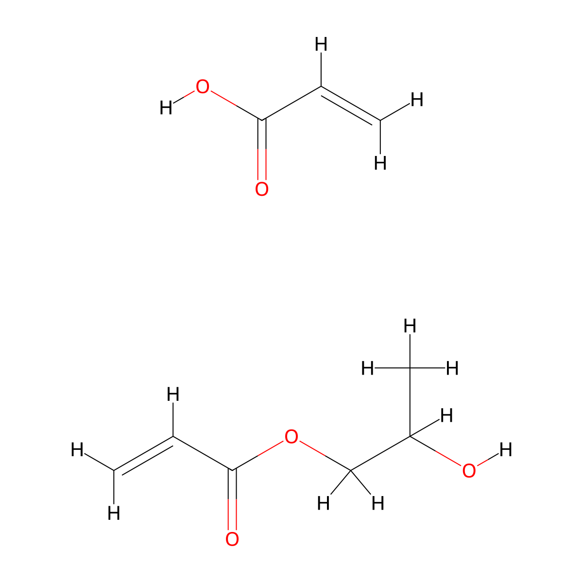 2-Propenoic acid, polymer with 2-hydroxypropyl 2-propenoate molecular structure, CAS 55719-33-0