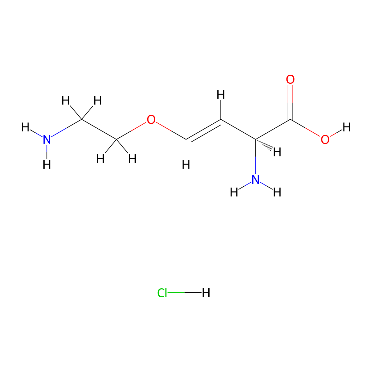 (S)-trans-2-Amino-4-(2-aminoethoxy)-3-butenoic acid hydrochloride molecular structure, CAS 55720-26-8