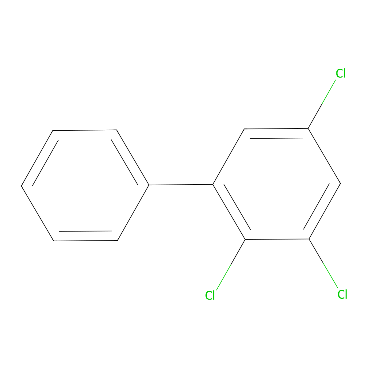 1,1'-Biphenyl, 2,3,5-trichloro- molecular structure, CAS 55720-44-0