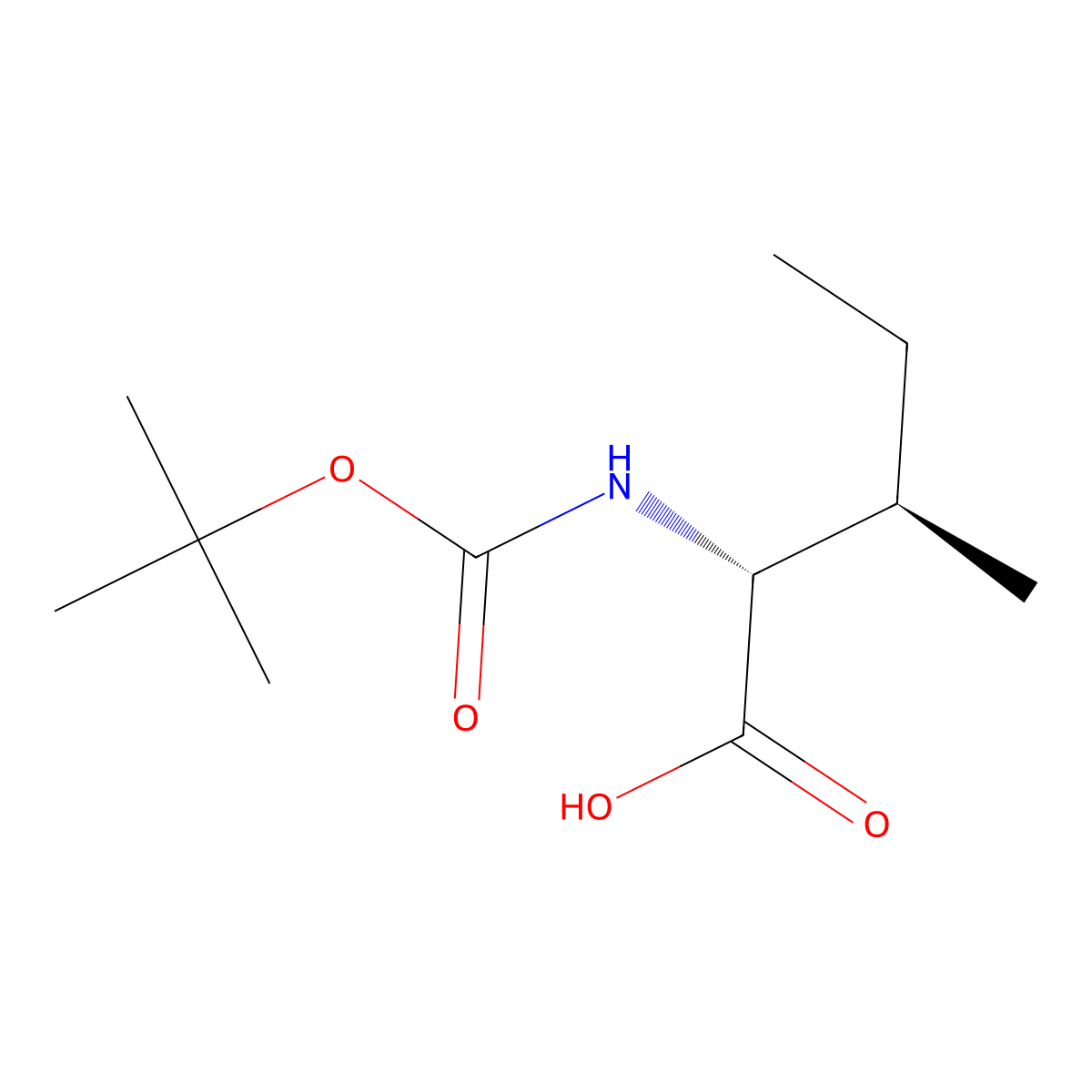Boc-D-isoleucine molecular structure, CAS 55721-65-8