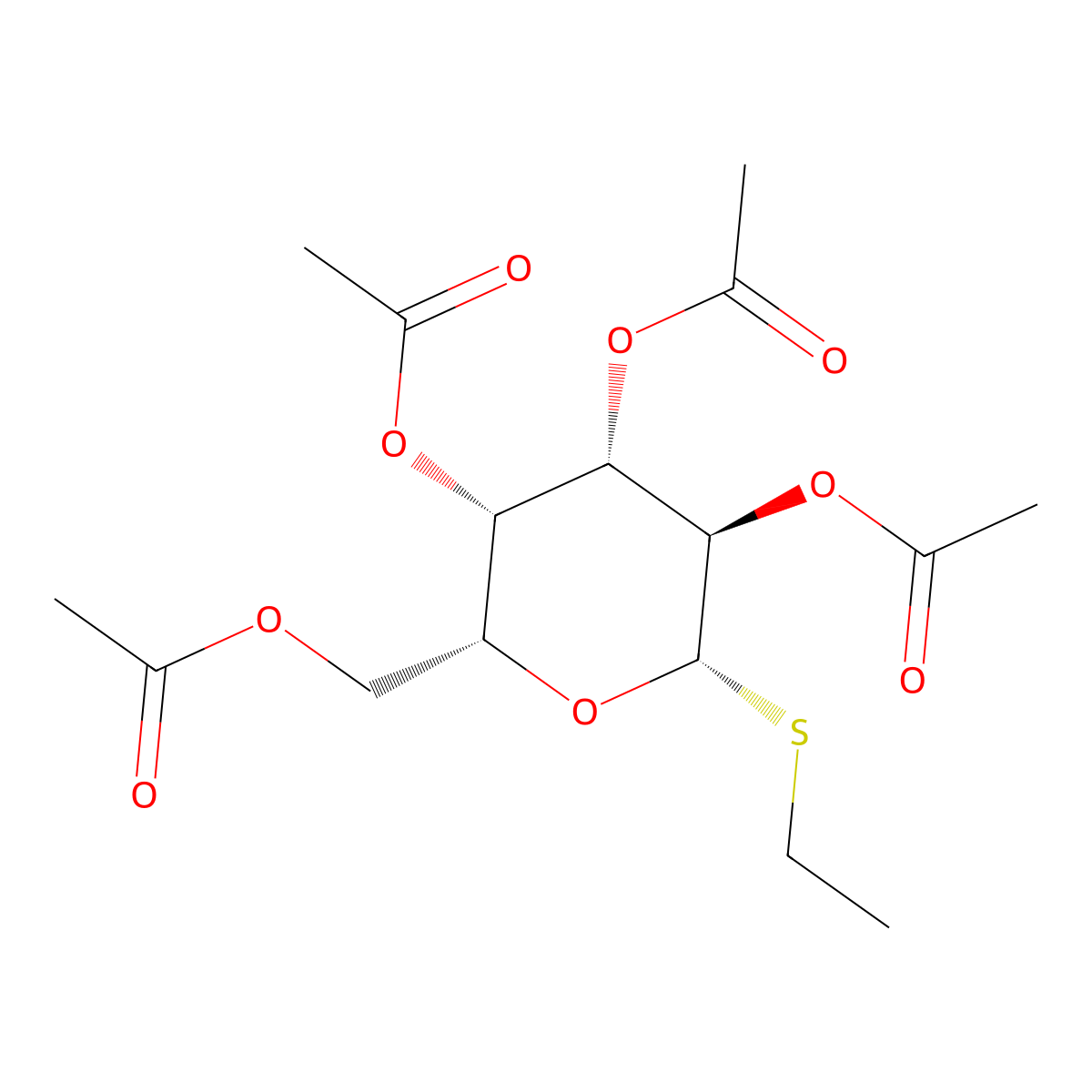 Ethyl 2,3,4,6-tetra-O-acetyl-1-thio-beta-D-galactopyranoside molecular structure, CAS 55722-49-1