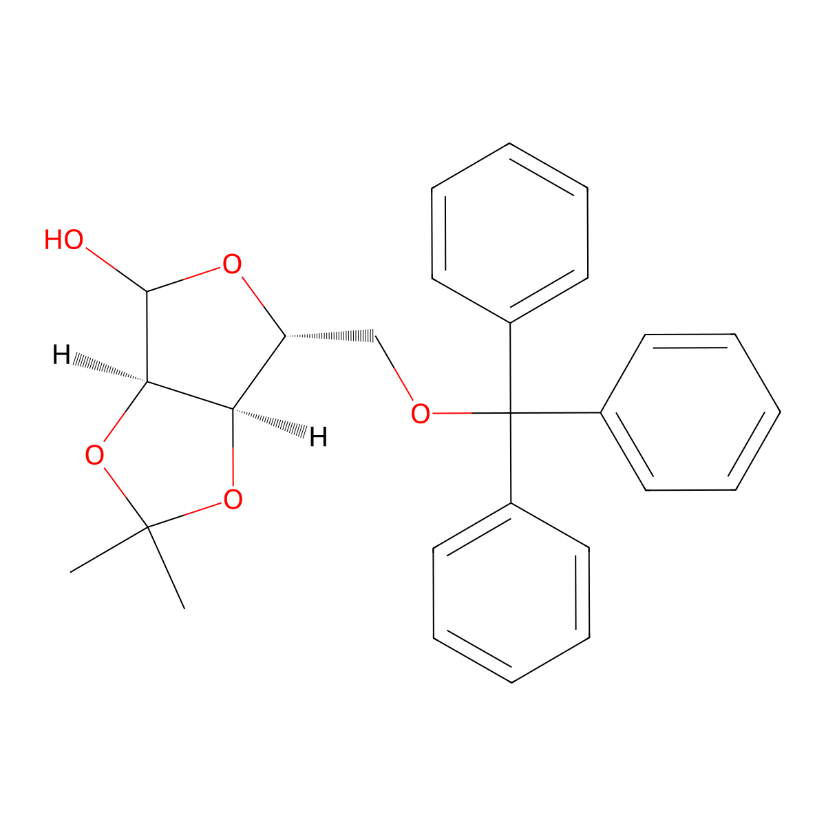 5-O-Trityl-2,3-O-isopropylidene-D-ribofuranose molecular structure, CAS 55726-19-7