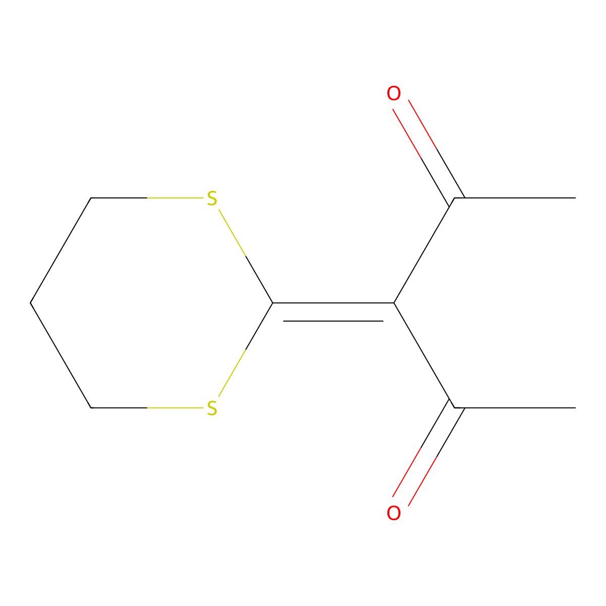 3-(1,3-Dithian-2-ylidene)pentane-2,4-dione molecular structure, CAS 55727-23-6