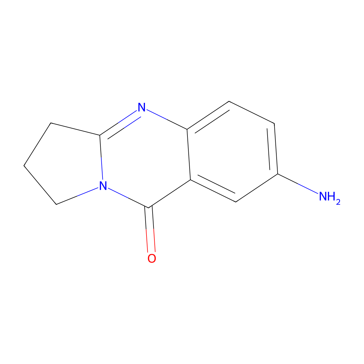 7-amino-1H,2H,3H,9H-pyrrolo[2,1-b]quinazolin-9-one molecular structure, CAS 55727-53-2