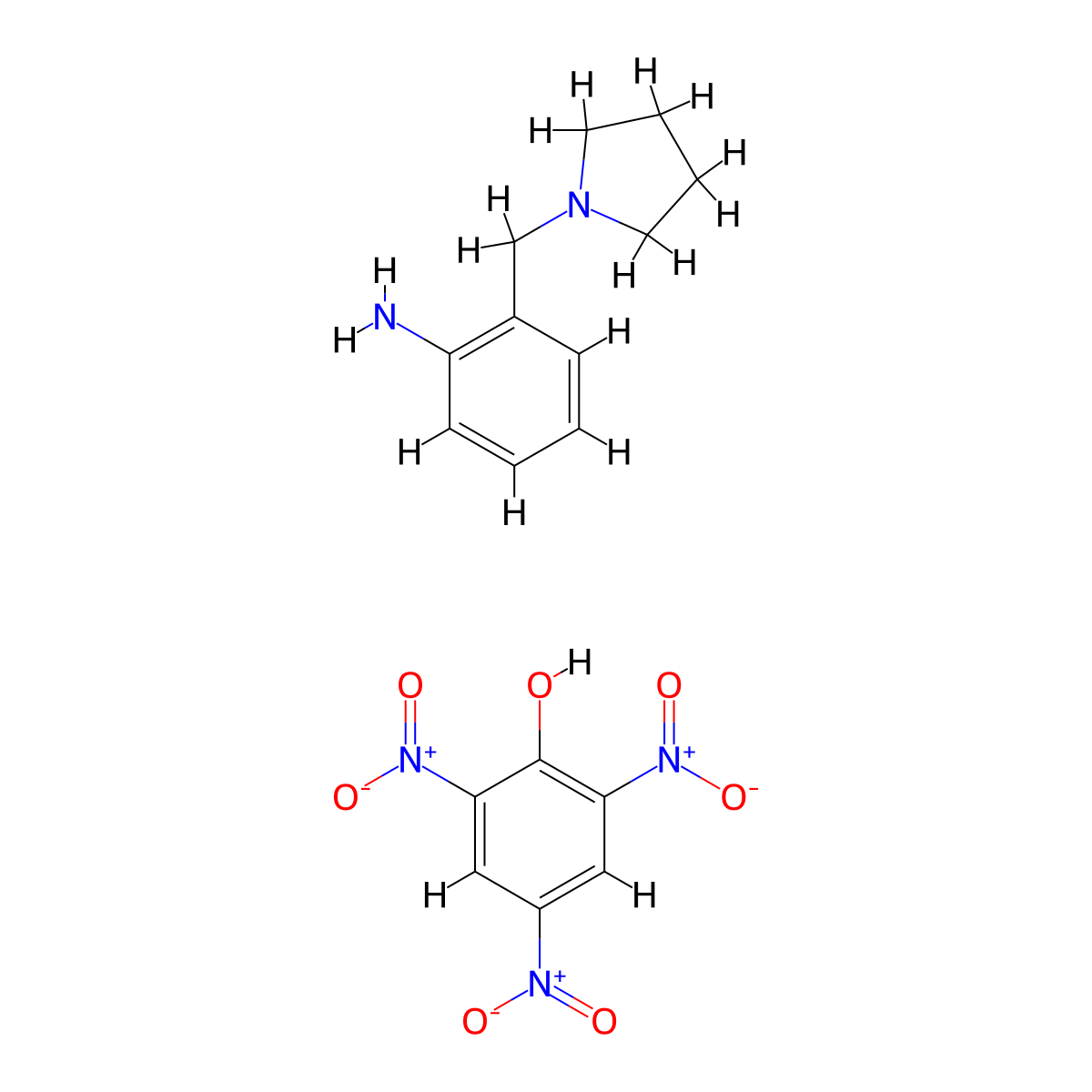 2-(Pyrrolidin-1-ylmethyl)aniline;2,4,6-trinitrophenol molecular structure, CAS 55727-60-1