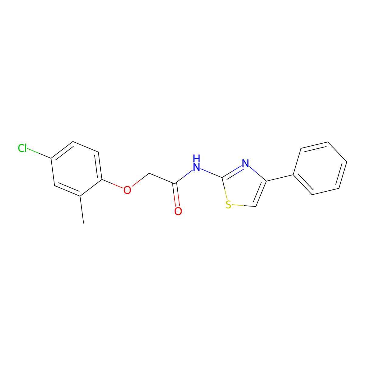 2-(4-chloro-2-methylphenoxy)-N-(4-phenyl-1,3-thiazol-2-yl)acetamide molecular structure, CAS 5573-48-8