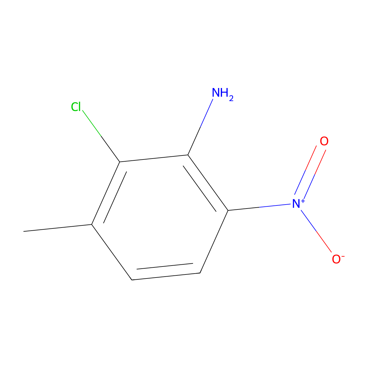 2-Chloro-3-methyl-6-nitroaniline molecular structure, CAS 55730-13-7