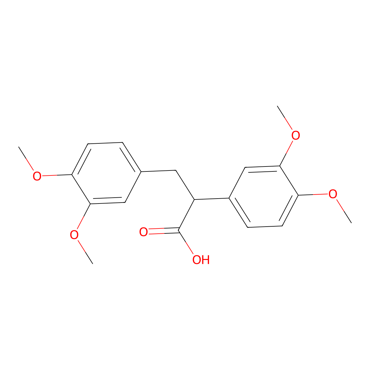 2,3-bis(3,4-dimethoxyphenyl)propanoic Acid molecular structure, CAS 55733-81-8