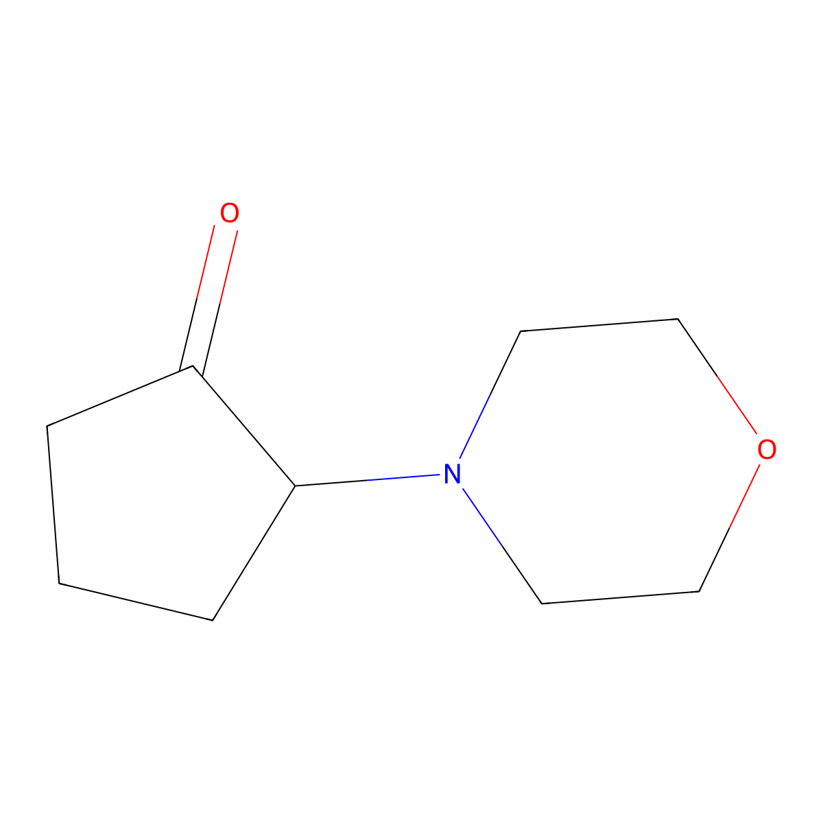 2-Morpholinocyclopentanone molecular structure, CAS 55737-23-0