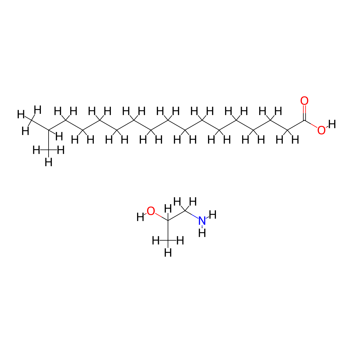 Isooctadecanoic acid, compd. with 1-amino-2-propanol (1:1) molecular structure, CAS 55738-53-9