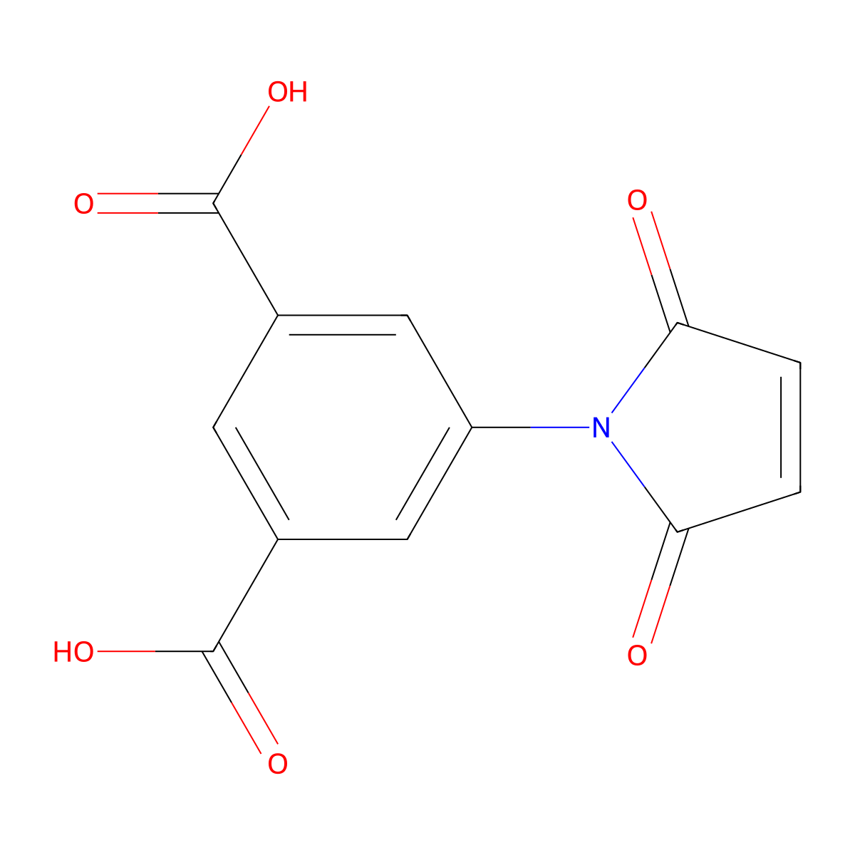 1,3-Benzenedicarboxylic acid, 5-(2,5-dihydro-2,5-dioxo-1H-pyrrol-1-yl)- molecular structure, CAS 55738-70-0