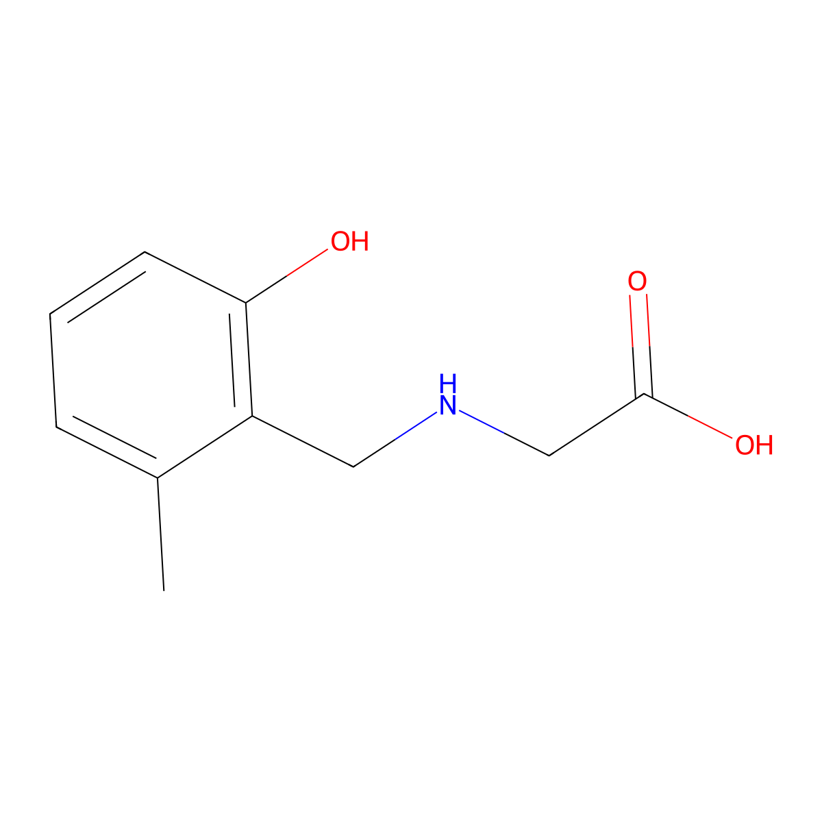N-[(2-Hydroxy-6-methylphenyl)methyl]glycine molecular structure, CAS 55739-35-0