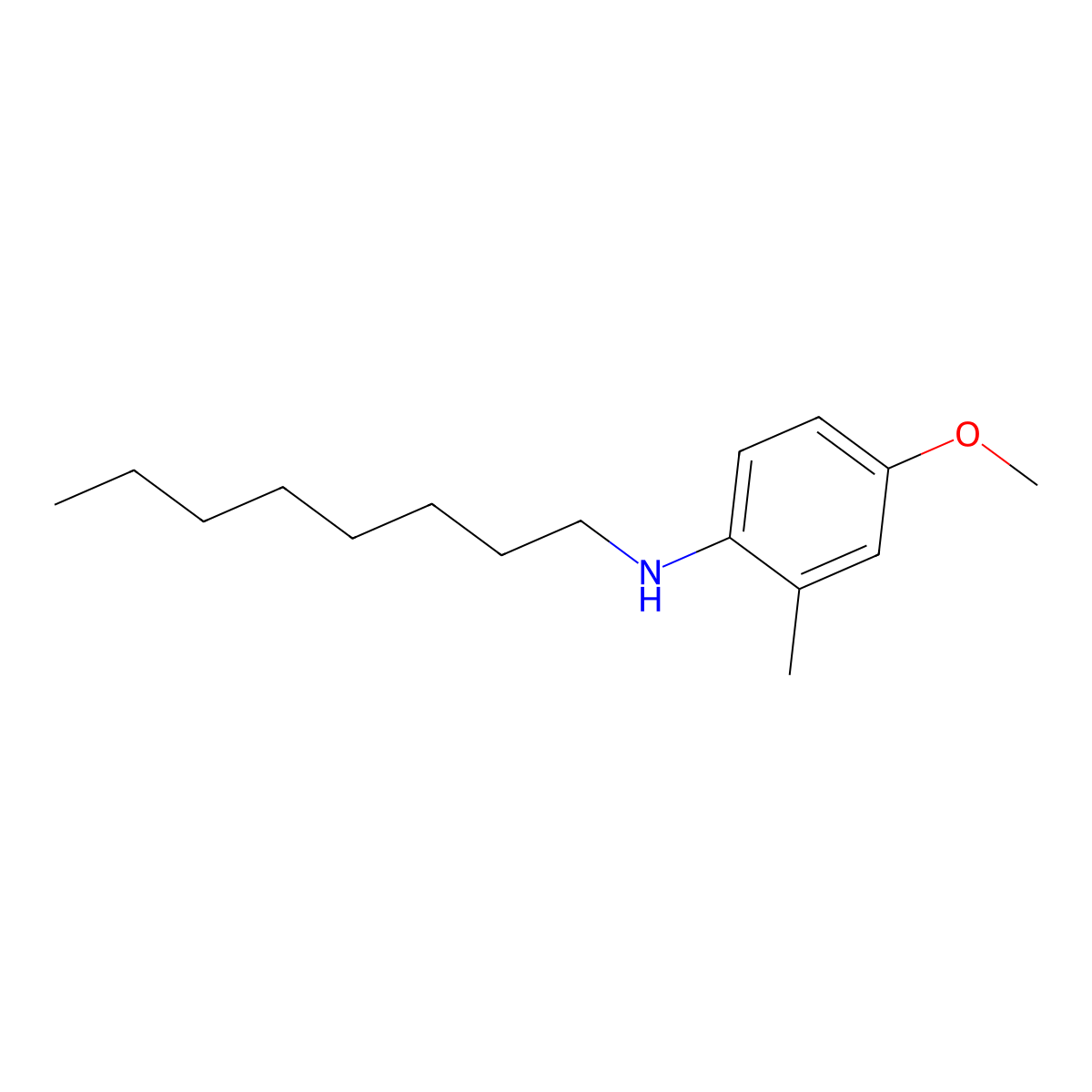 4-methoxy-2-methyl-N-octylaniline molecular structure, CAS 55739-79-2