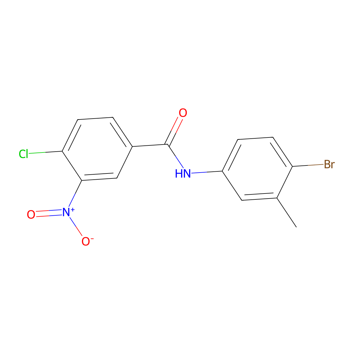N-(4-bromo-3-methylphenyl)-4-chloro-3-nitrobenzamide molecular structure, CAS 5574-56-1