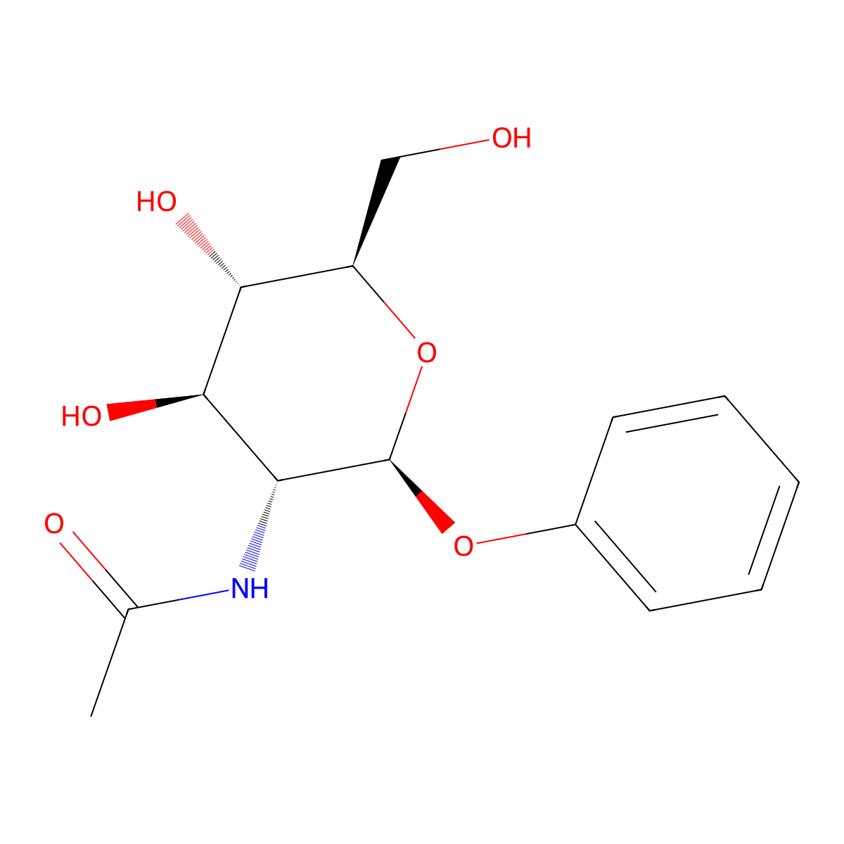 Phenyl N-acetyl-beta-D-glucosaminide molecular structure, CAS 5574-80-1
