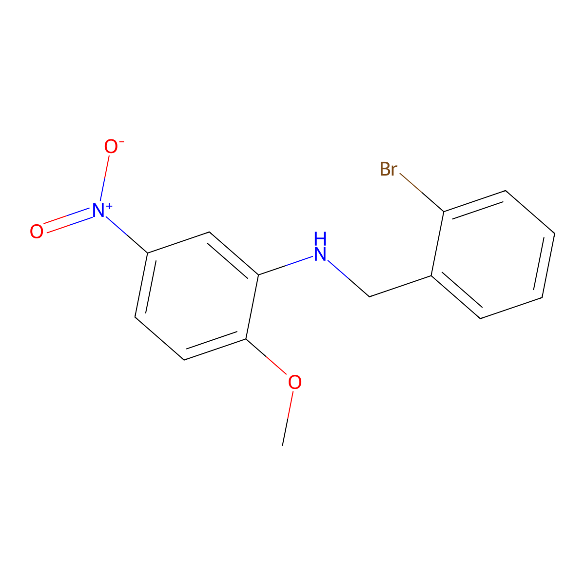 N-[(2-Bromophenyl)methyl]-2-methoxy-5-nitro-aniline molecular structure, CAS 5574-86-7